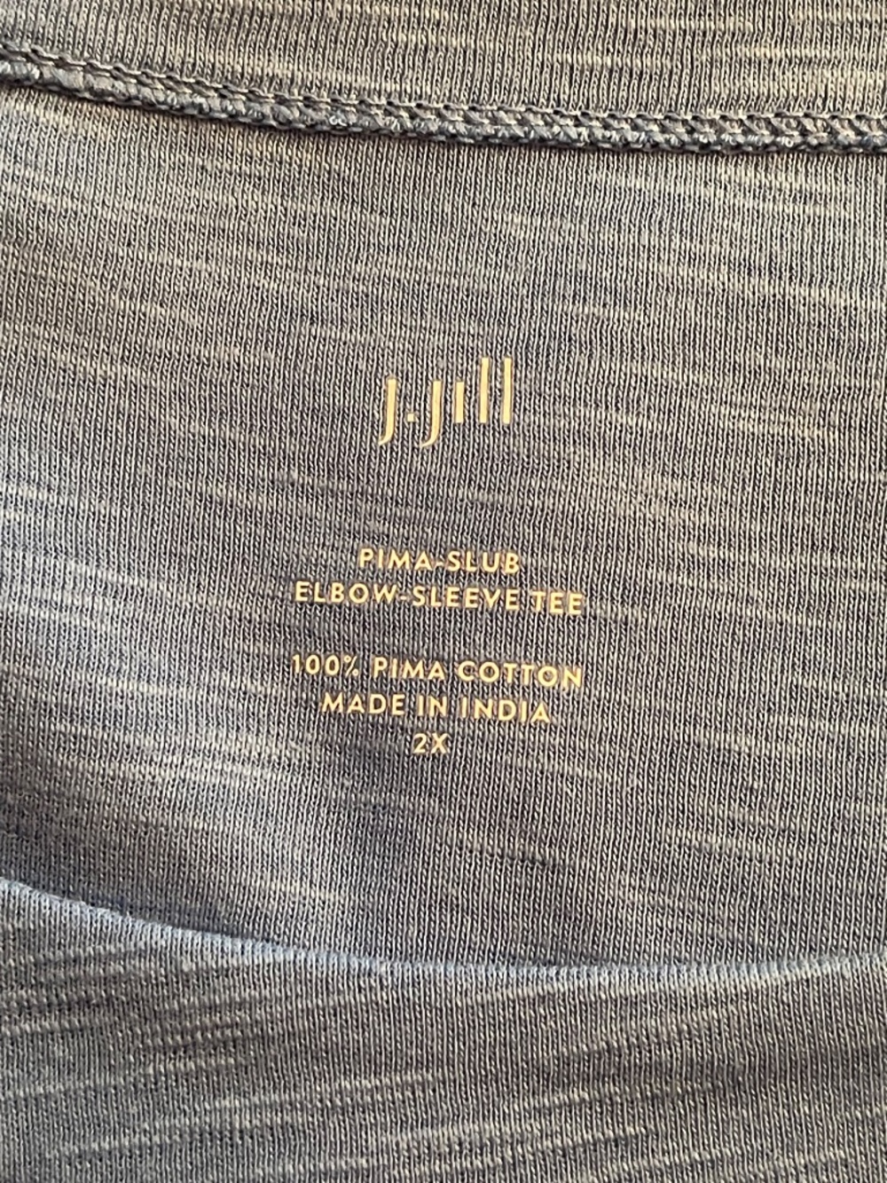 J Jill Pima Slub Elbow Sleeve Tee - Size 2x - Picture 3 of 10
